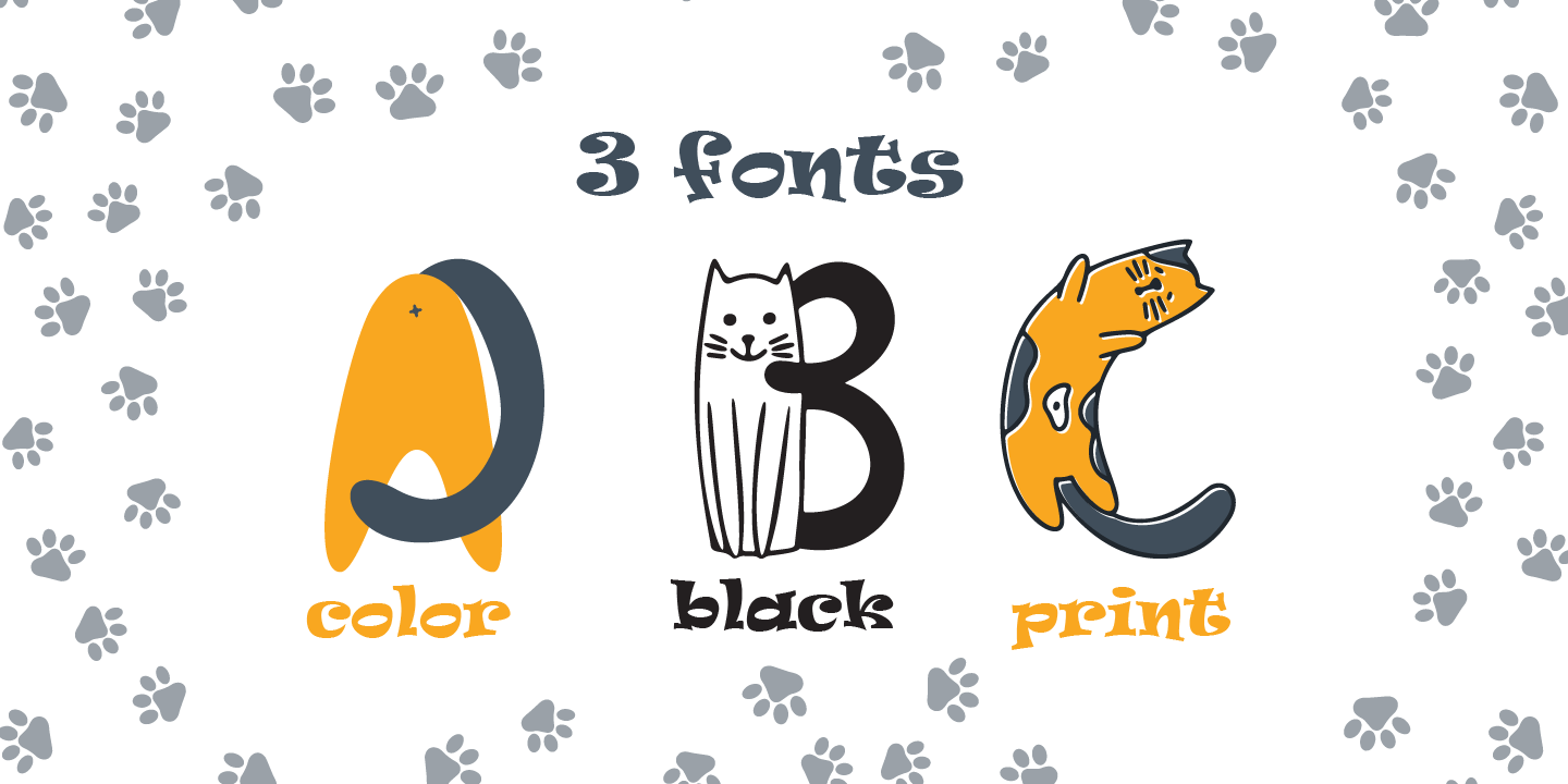 Beispiel einer Catsme Black-Schriftart